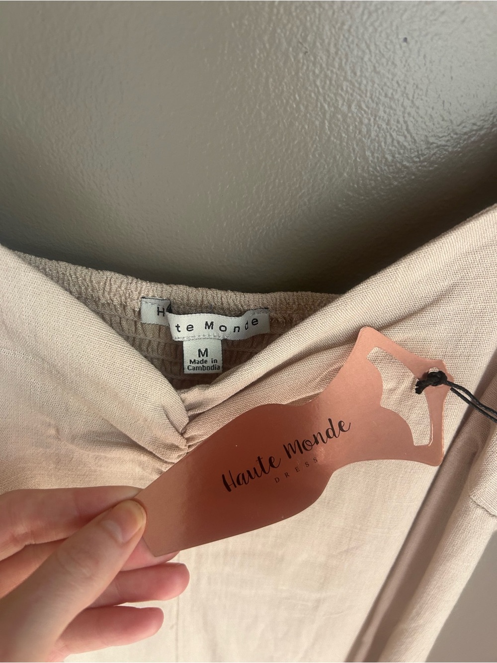Soft Beige Slip Dress - Haute Monde - Picture 4 of 10